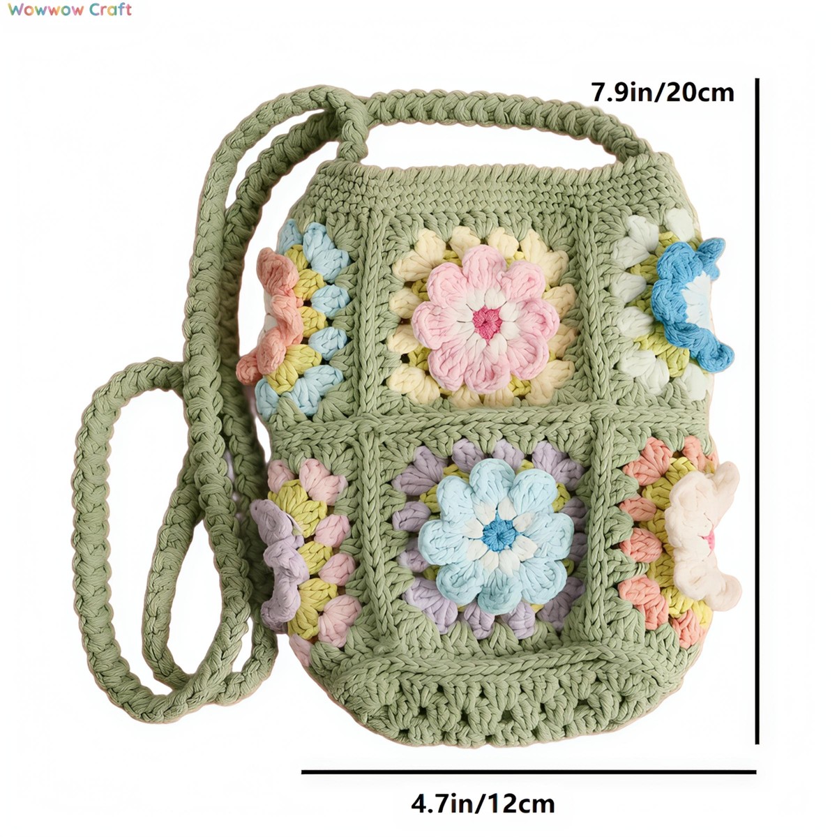 Shoulder Bags,Crossbodies,Crochet Bags,Mini Bags,Crochet Granny Square Mini Crossbody Bag - Crochet Shoulder Bags